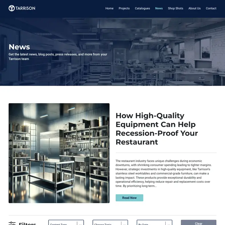 Tarrison news page design